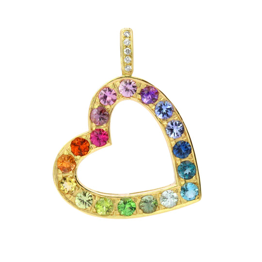 Lovestruck 18K Gemstone Heart Pendant