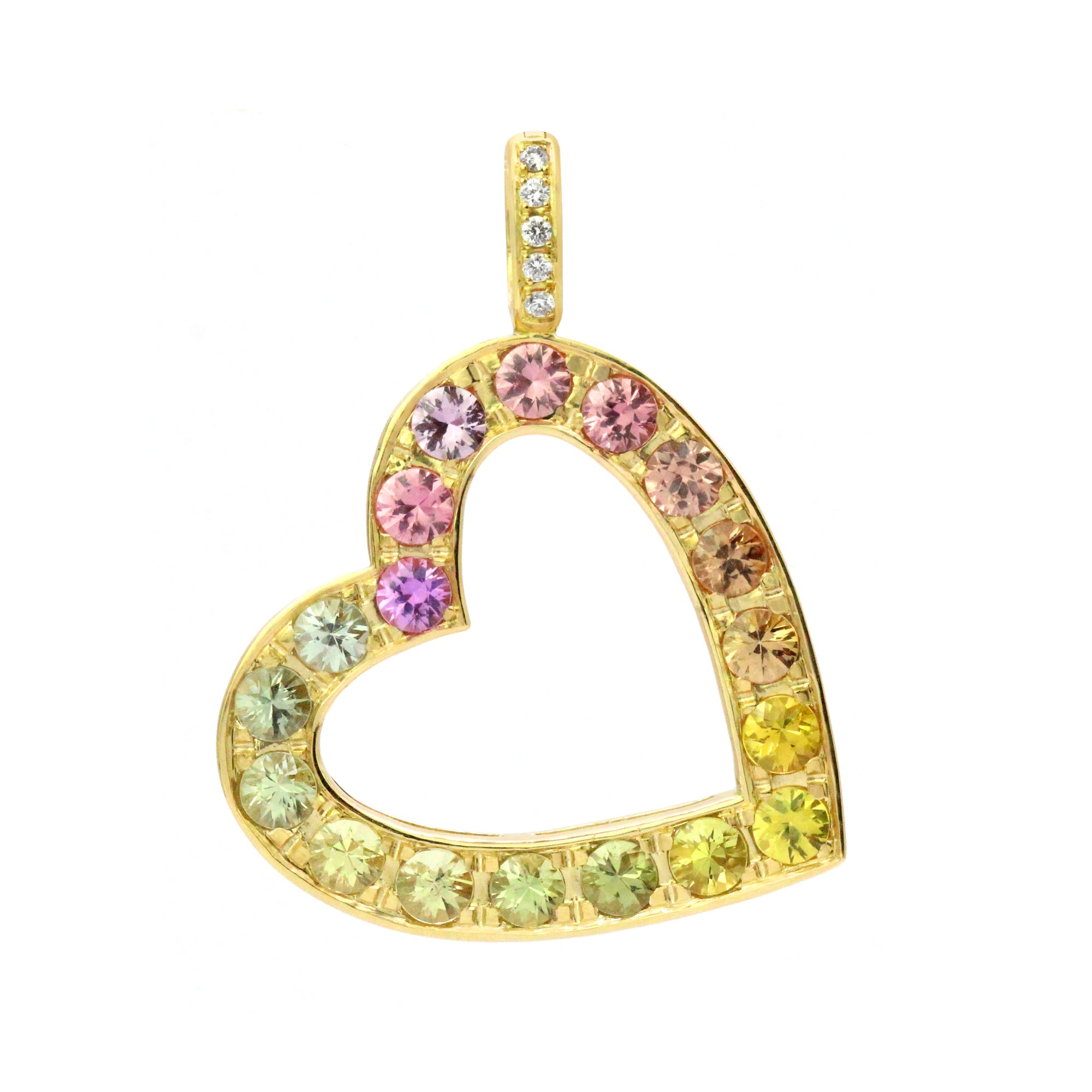 Lovestruck 18K Gemstone Heart Pendant