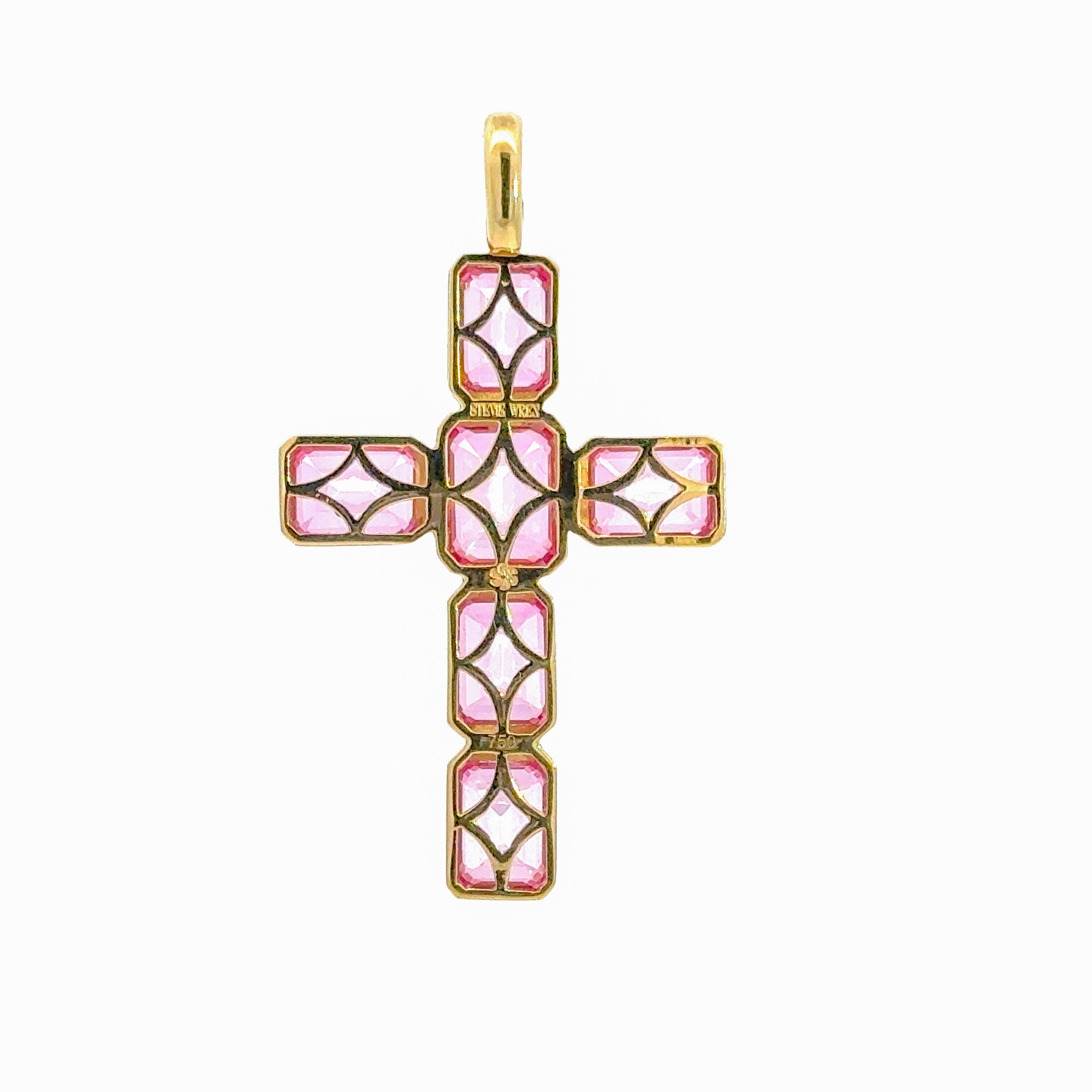The Celeste 18K Gemstone Cross Pendant - Stevie Wren