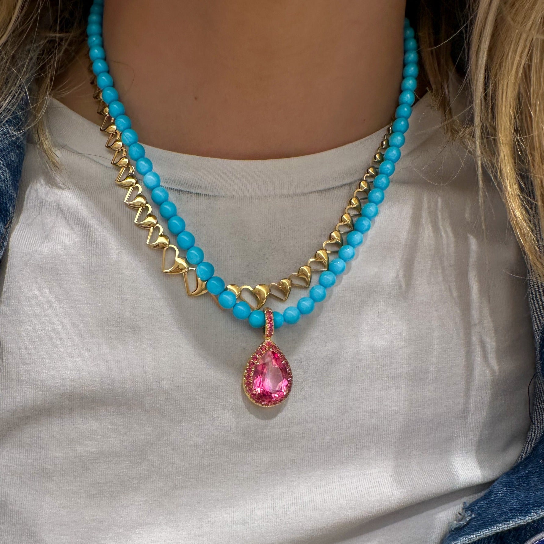 Dewdrop 18K Gemstone Pendant