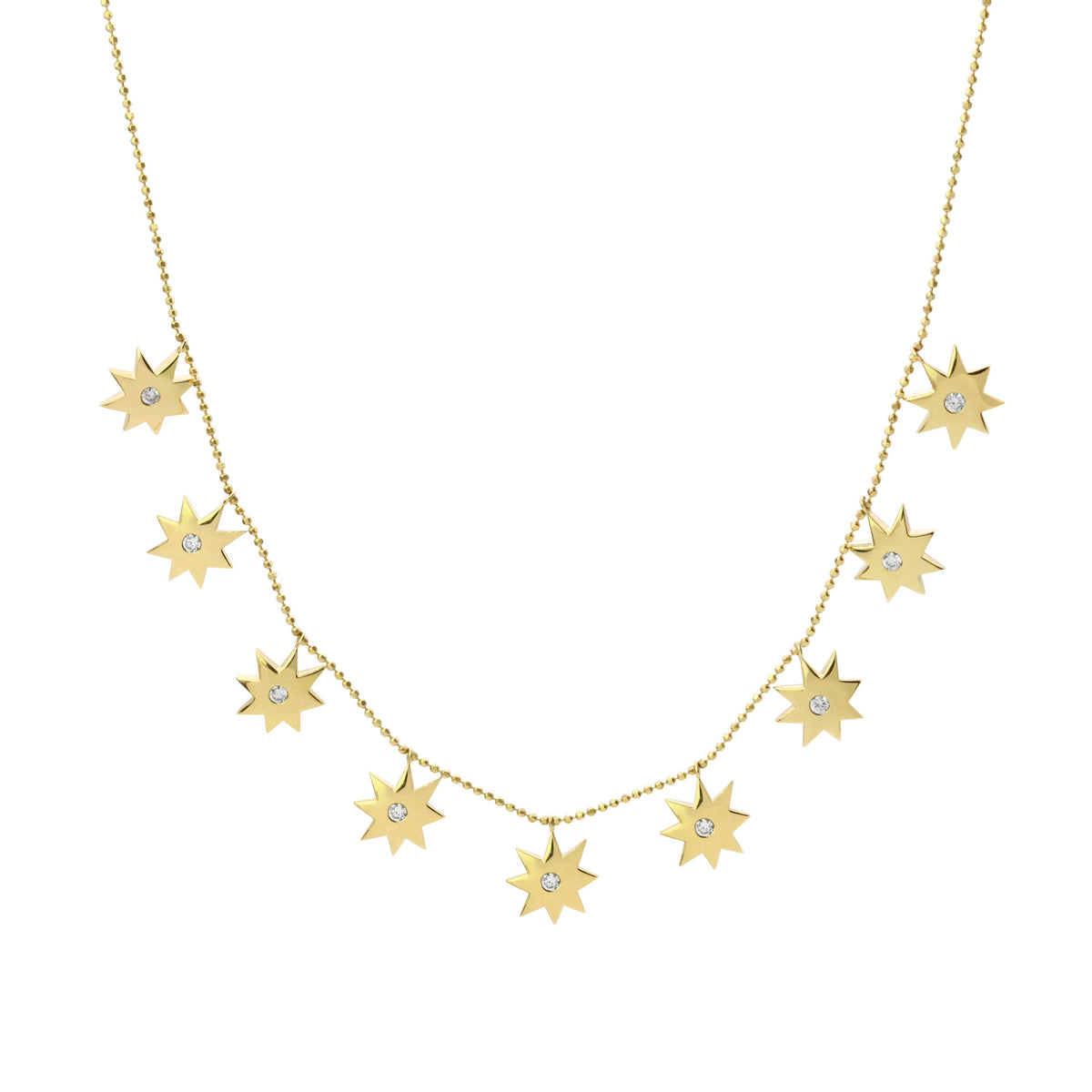 Diamond 18K Sun Burst Necklace