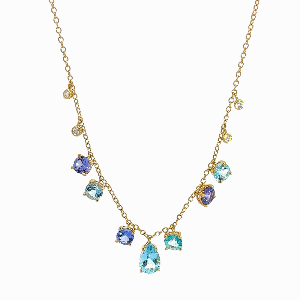 OOAK Gemstone 18K Charm Necklace