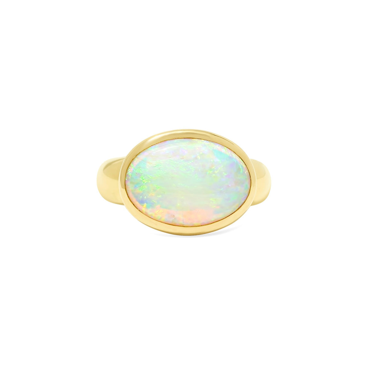 Gumdrop 18K Cabochon Gypsy Ring