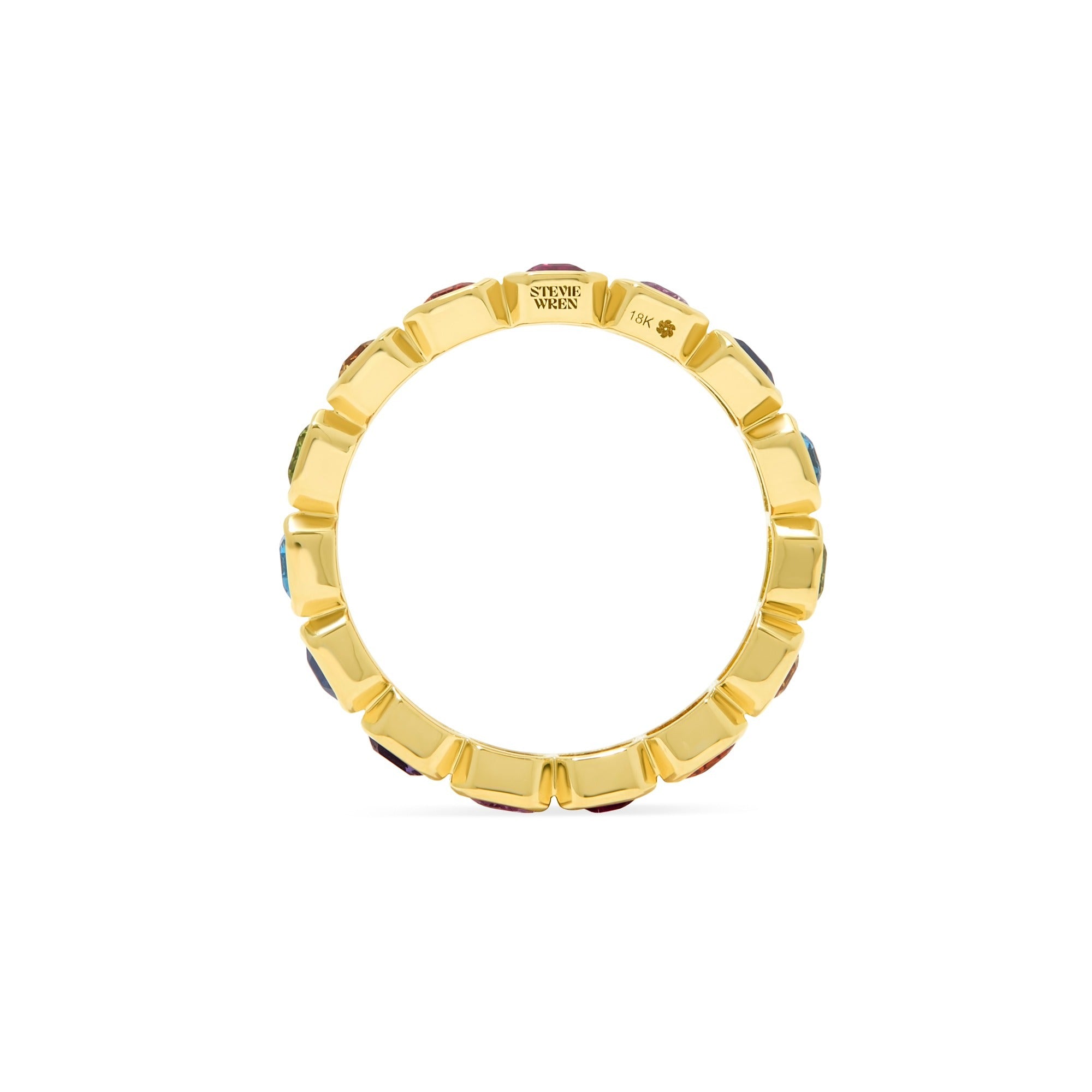 Gold Bezel Eternity Band with Sapphires