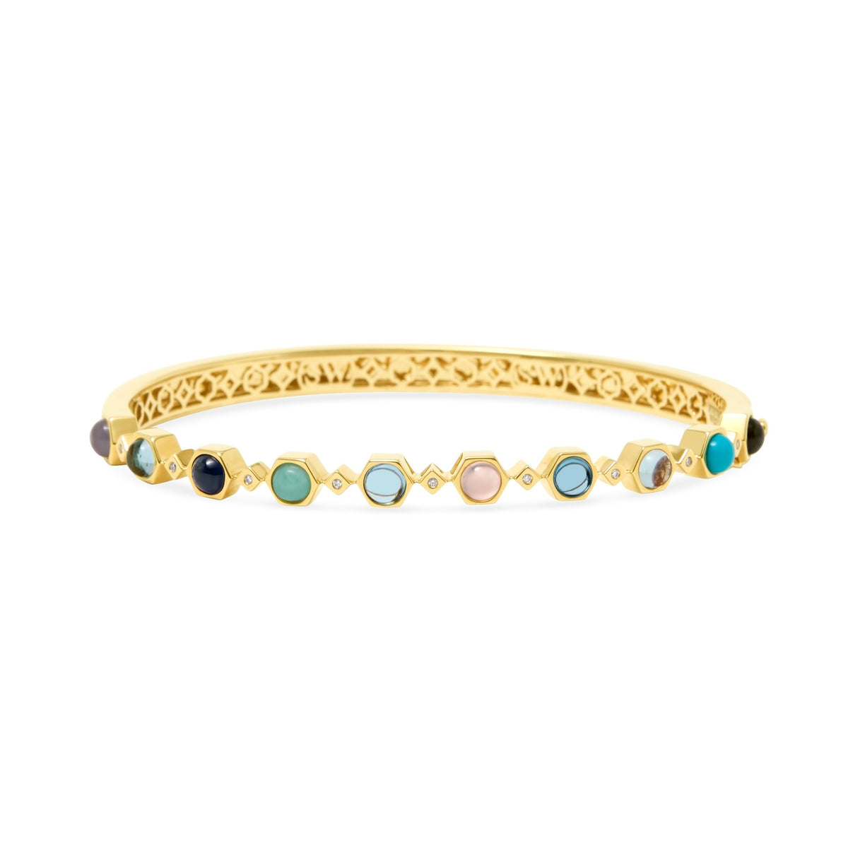 Galileo 18K Gemstone &amp; Diamond Bangle