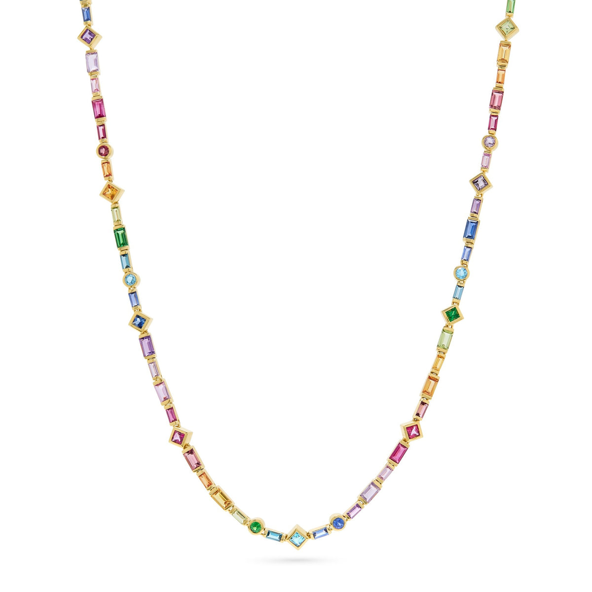 The Voyager 18K Gemstone Tennis Necklace