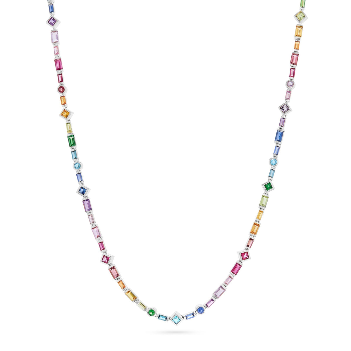 The Voyager 18K Gemstone Tennis Necklace