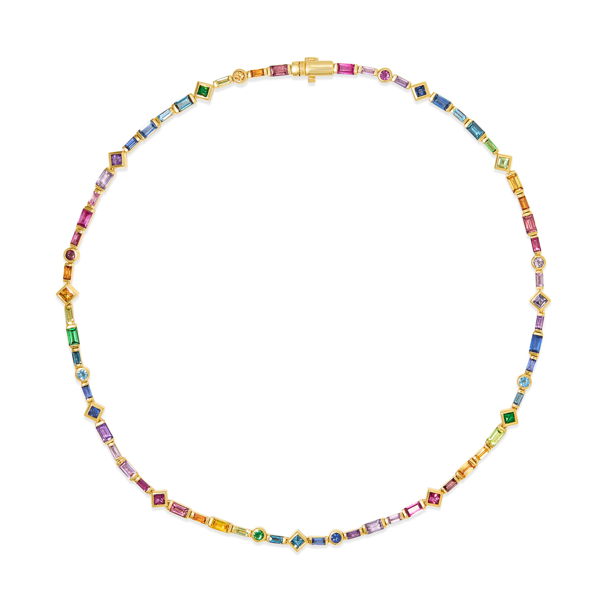 The Voyager 18K Gemstone Tennis Necklace