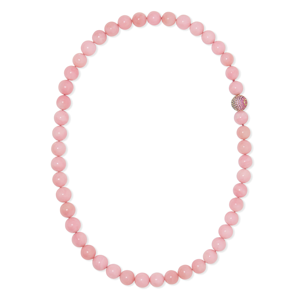 Pink Opal 18K Beaded Necklace