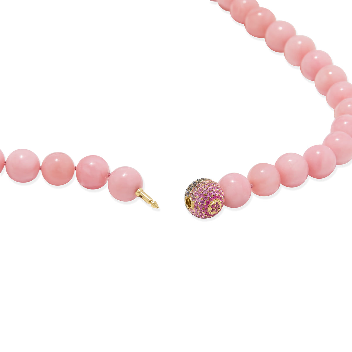 Pink Opal 18K Beaded Necklace