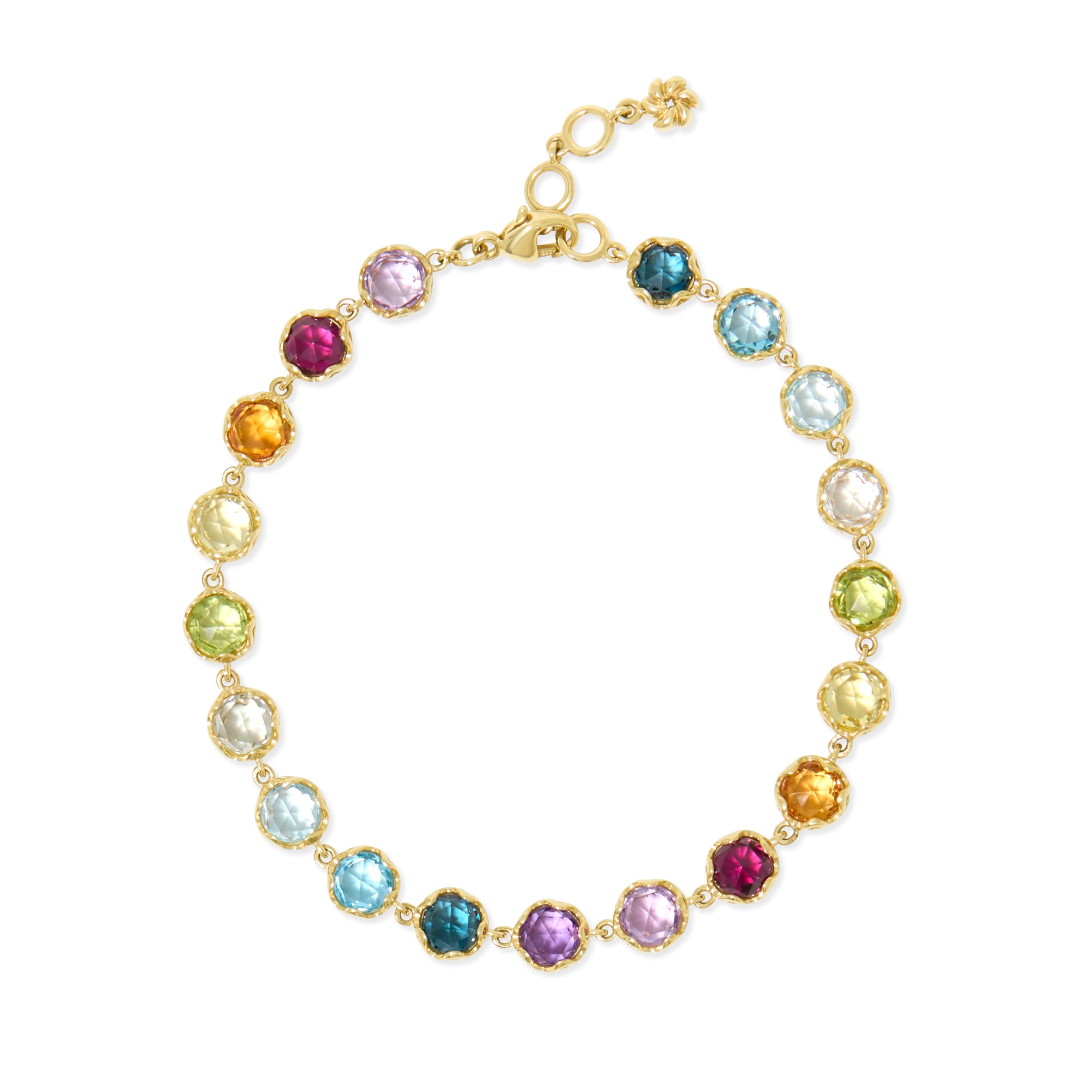 Gemstone 18K Rose Cut Mama Bear Bracelet