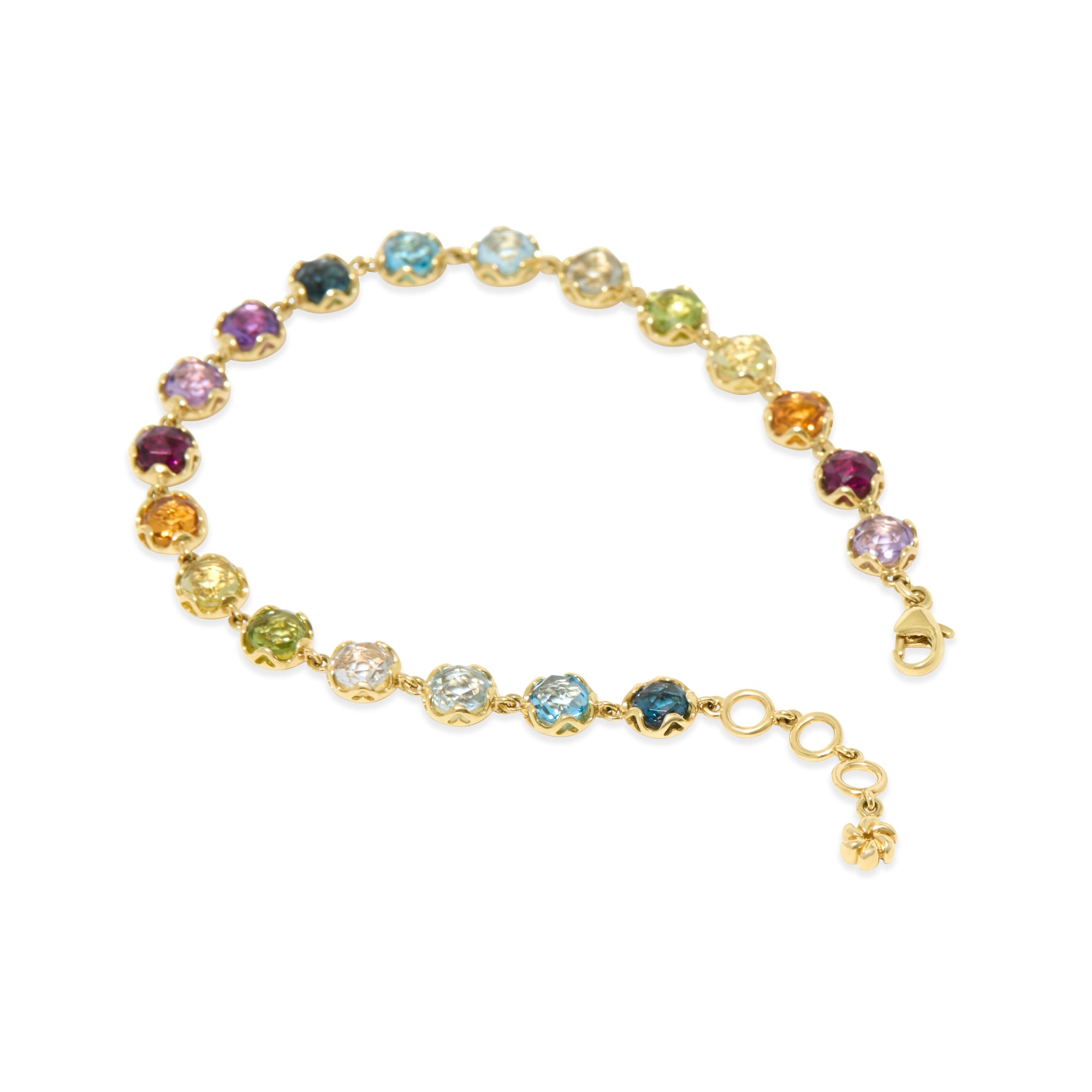 Gemstone 18K Rose Cut Mama Bear Bracelet
