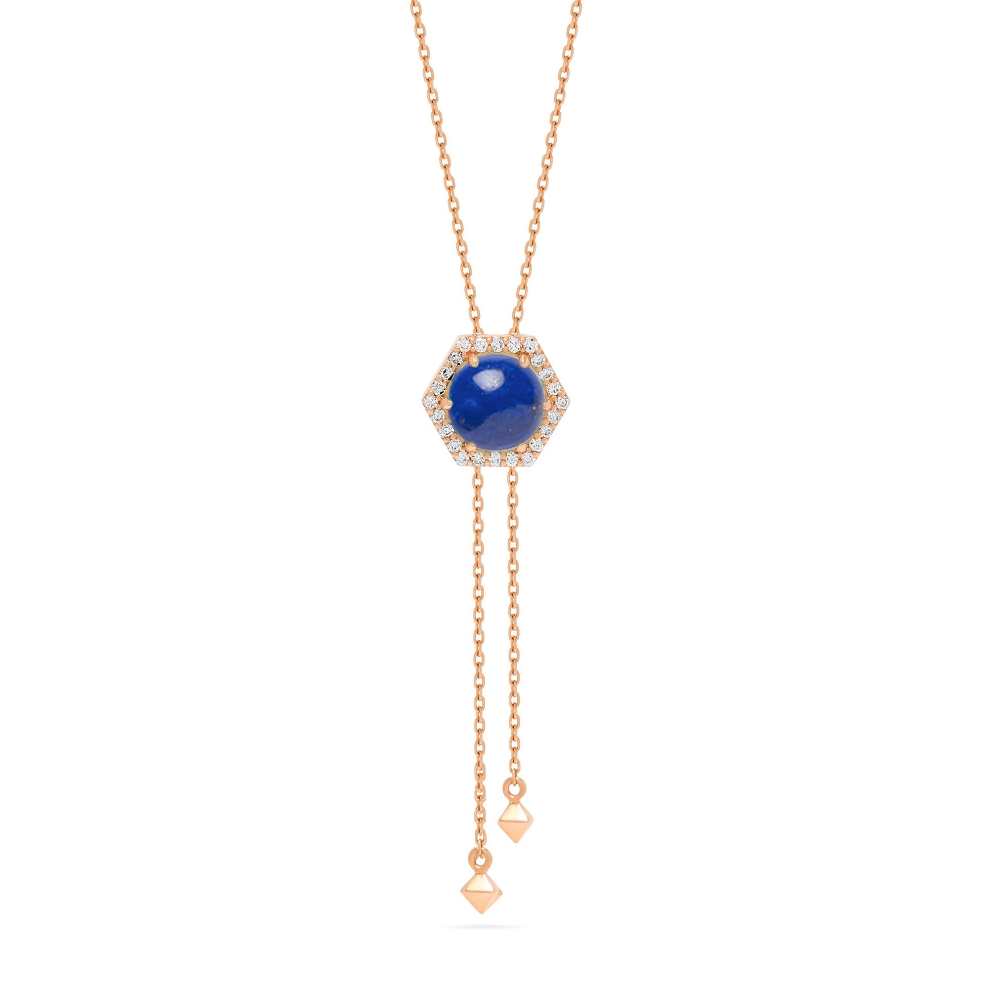 Honeycomb Gem 18K Lariat