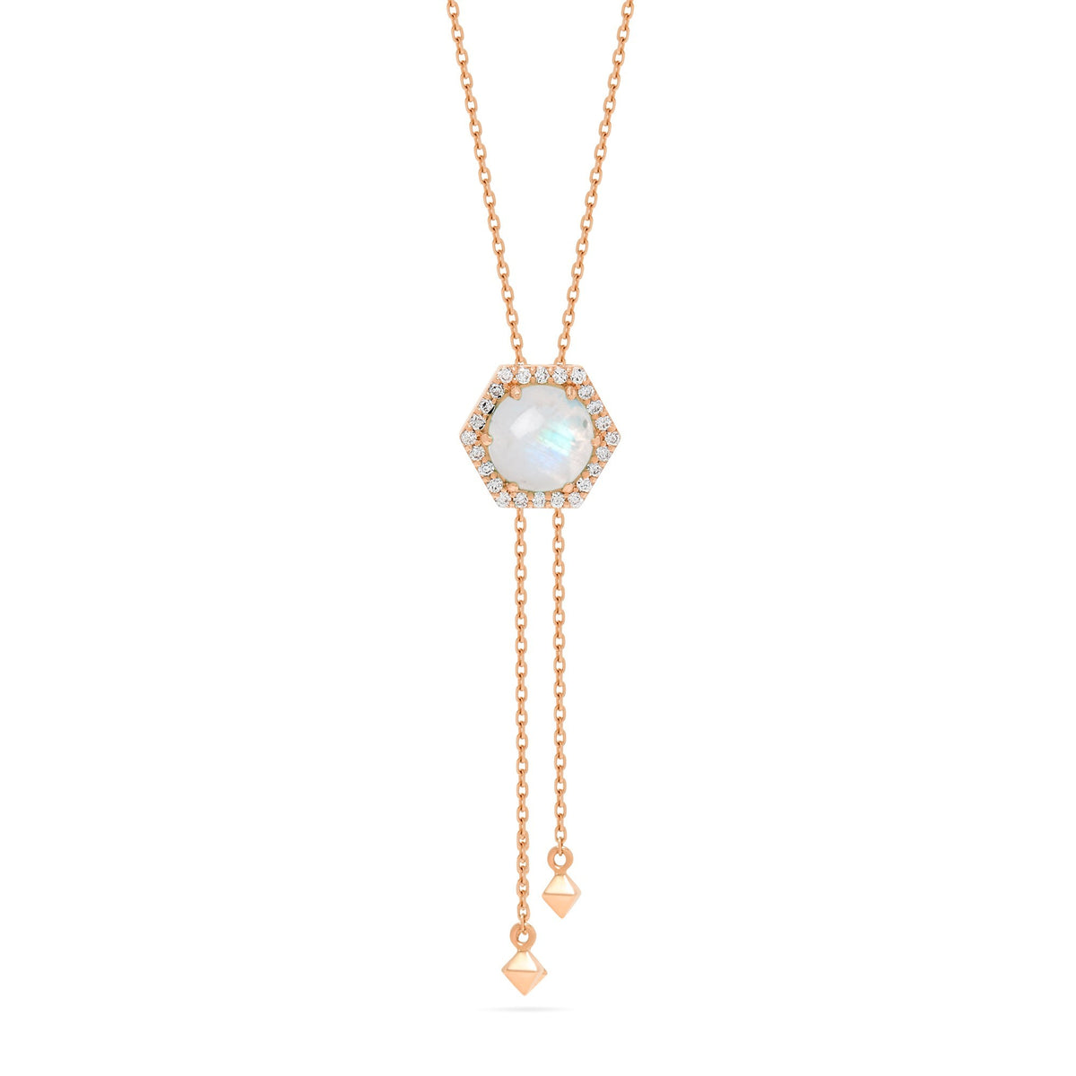 Honeycomb Gem 18K Lariat