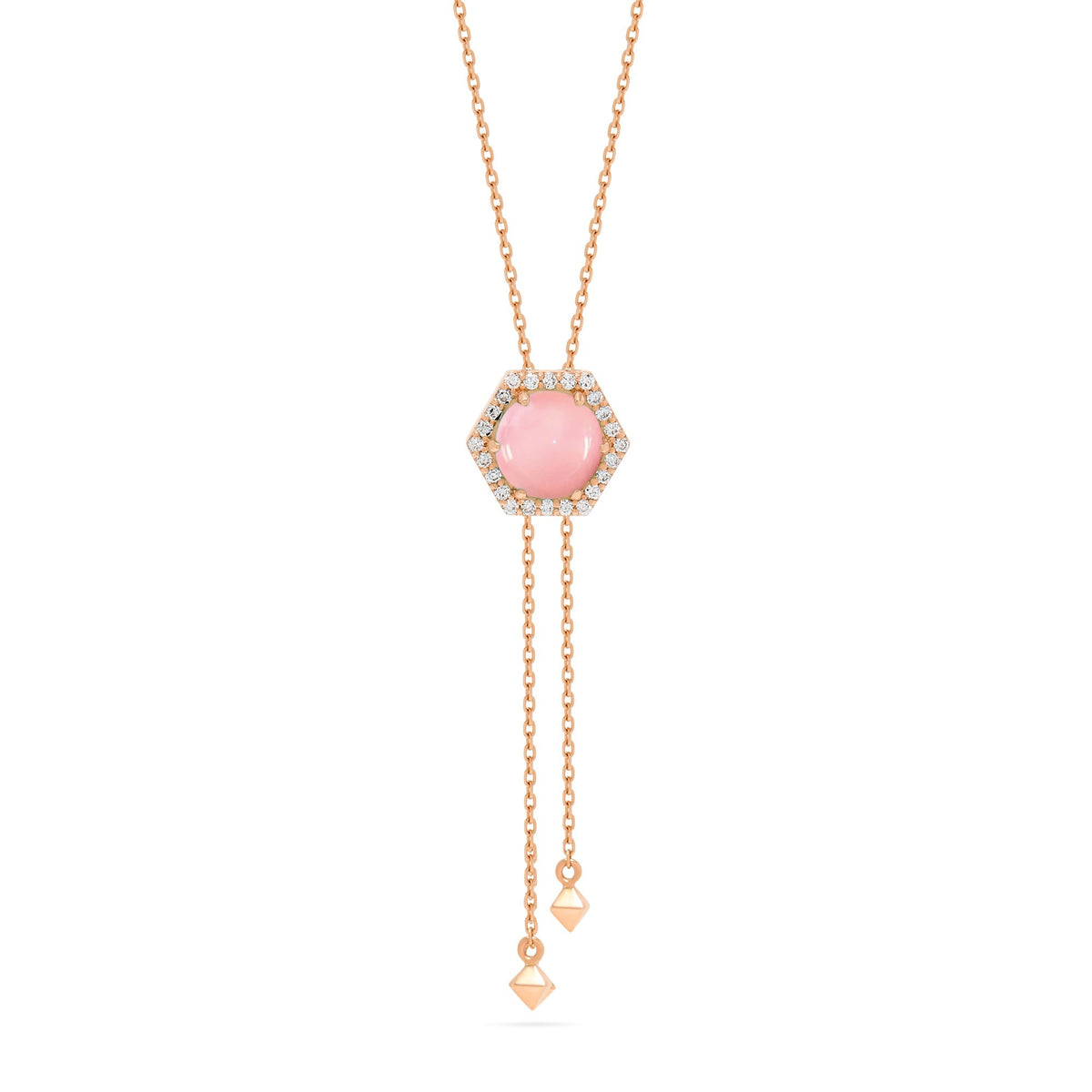 Honeycomb Gem 18K Lariat