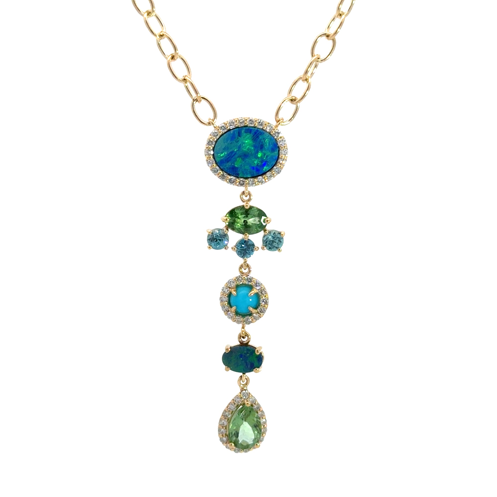 The St. Tropez 18K Opal & Gemstone Necklace