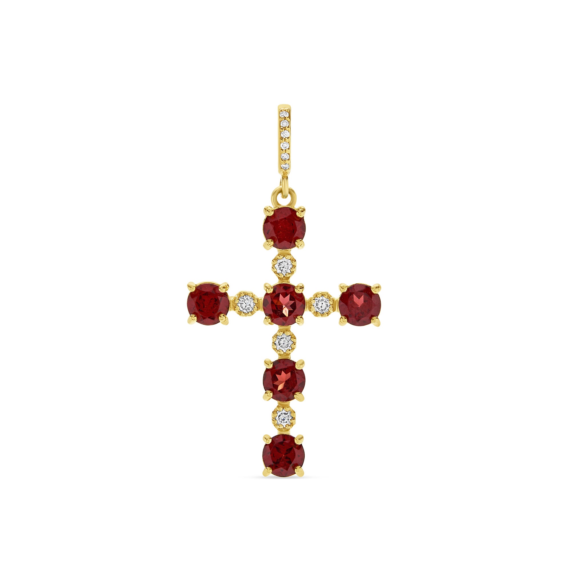 Gemstone 18K Cross Pendant