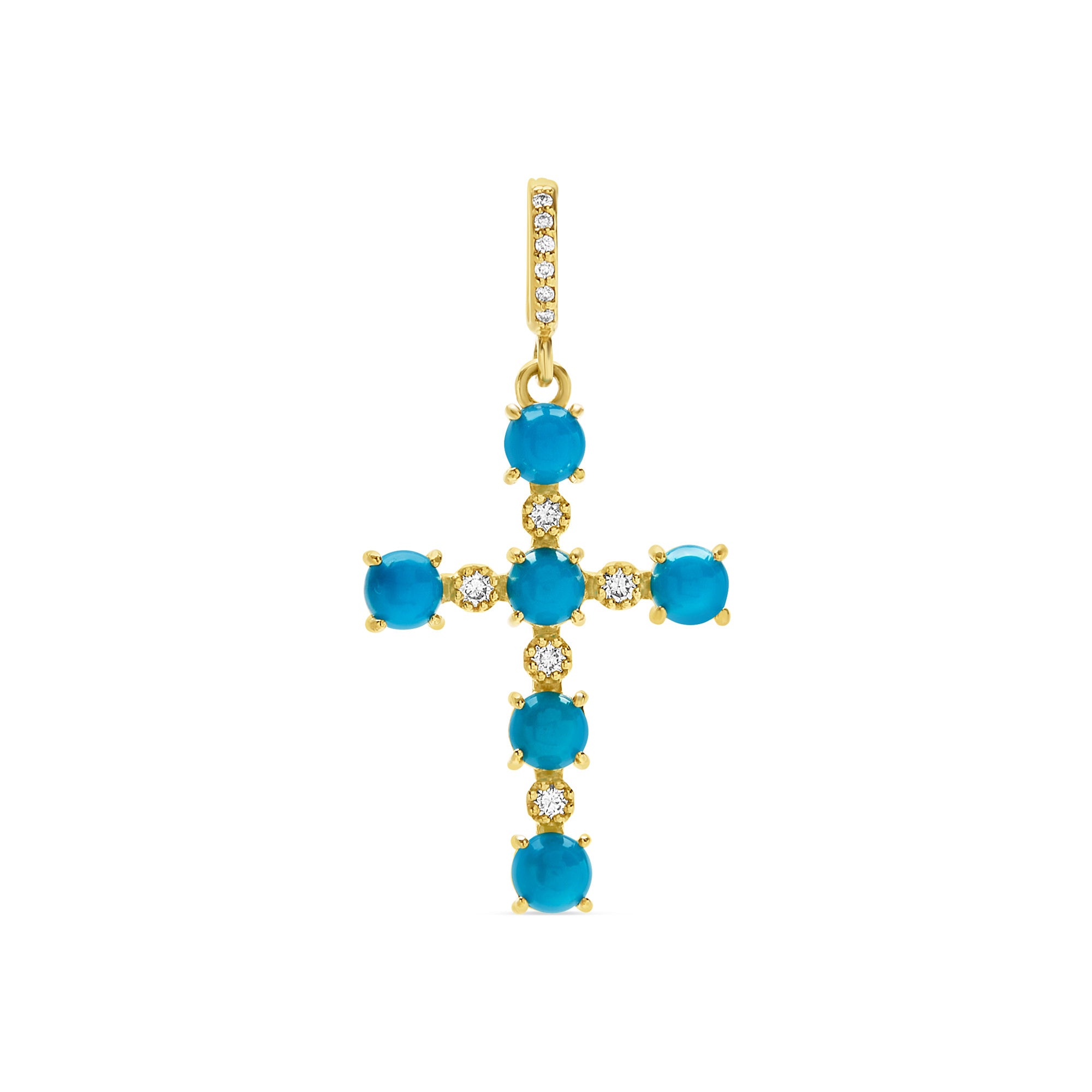 Gemstone 18K Cross Pendant
