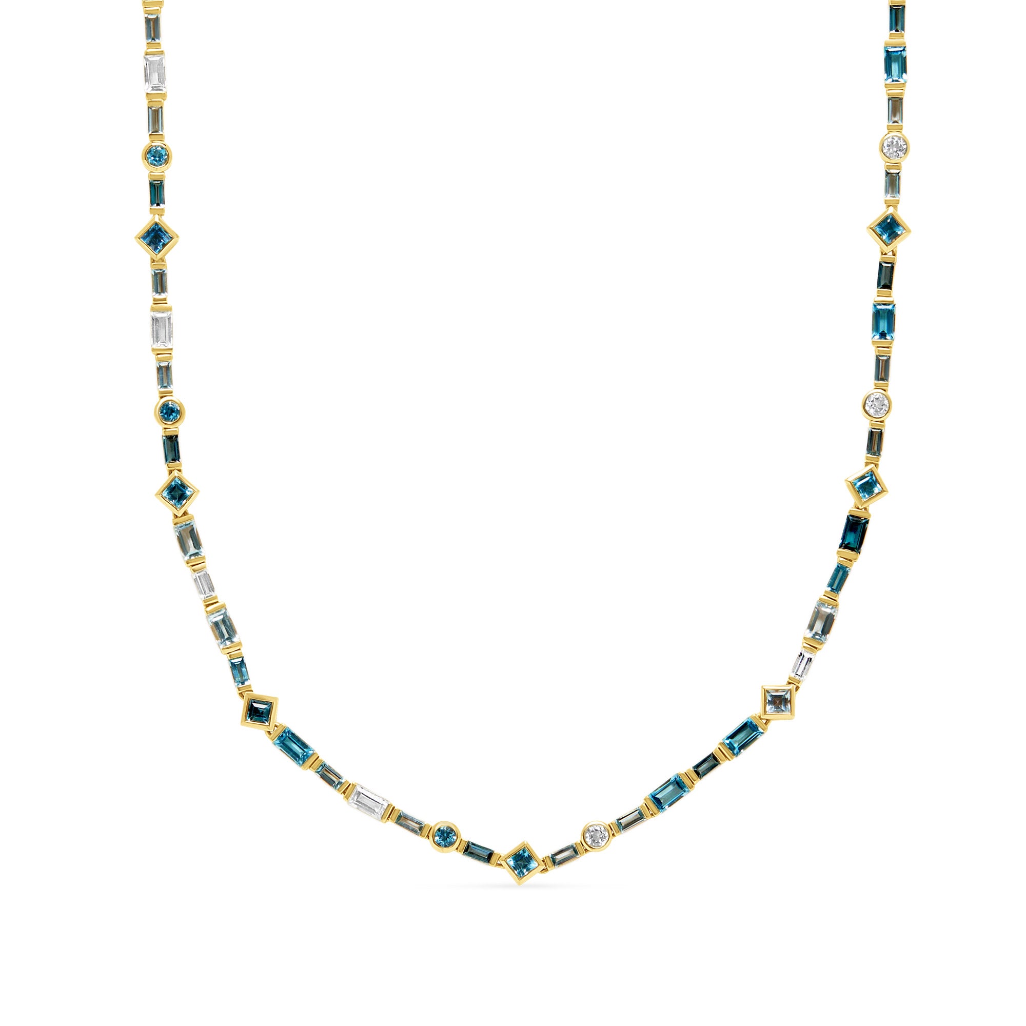 The Voyager 18K Gemstone Tennis Necklace