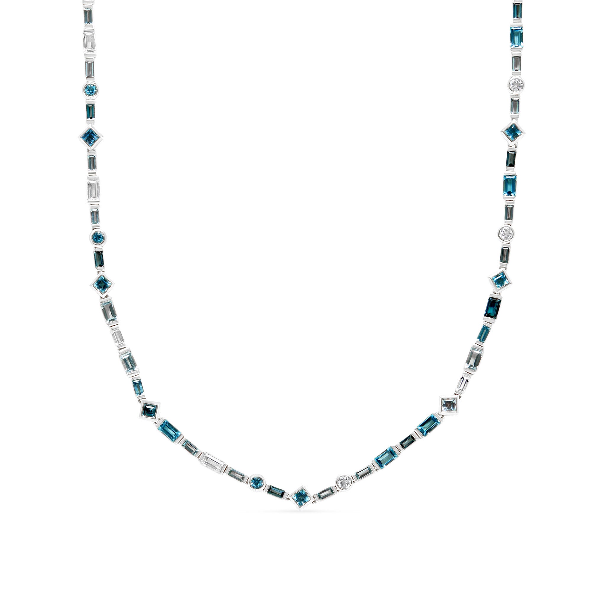 The Voyager 18K Gemstone Tennis Necklace
