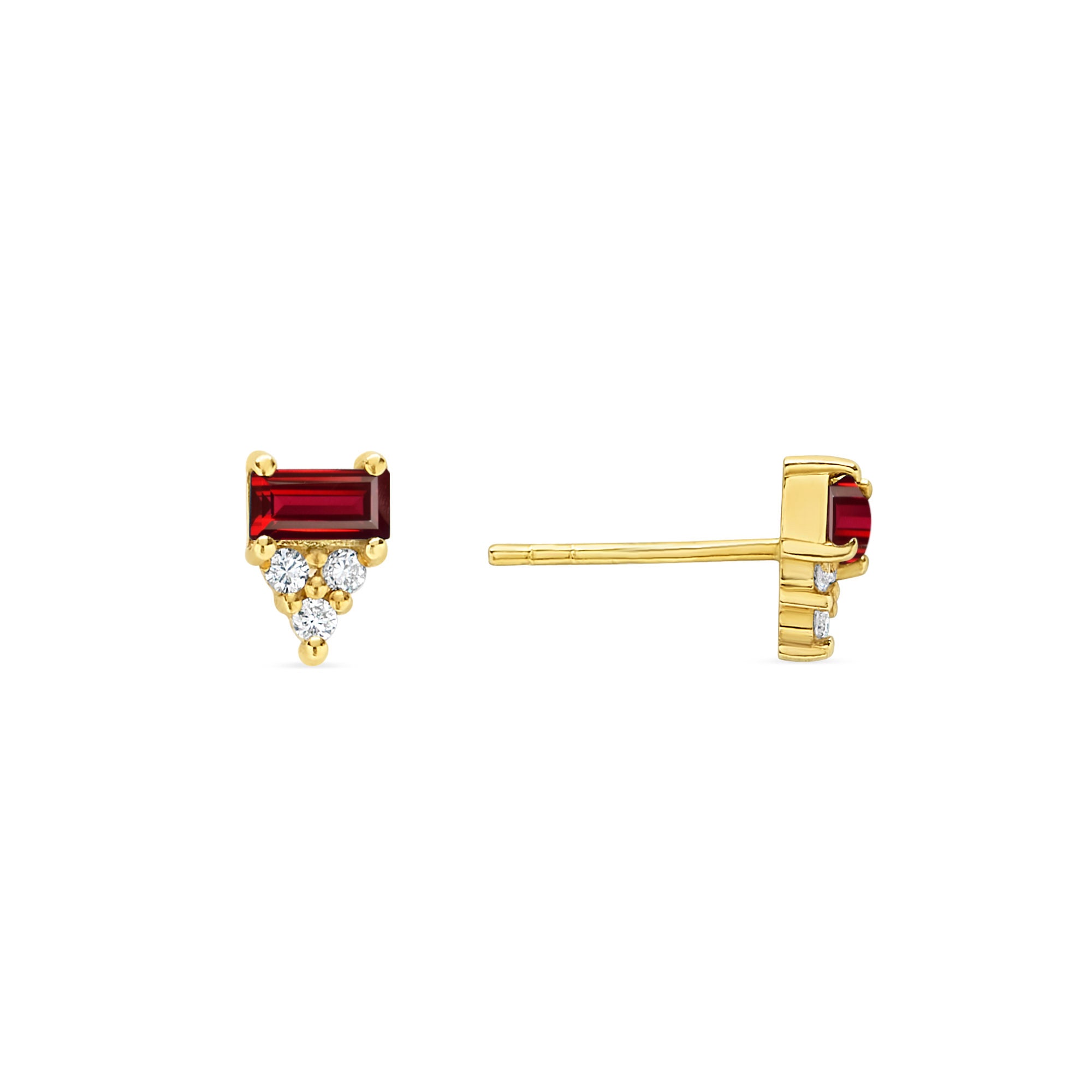 Baguette 18K Arrow Stud