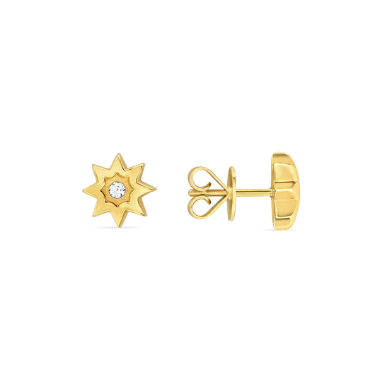Diamond 18K Sunburst Studs
