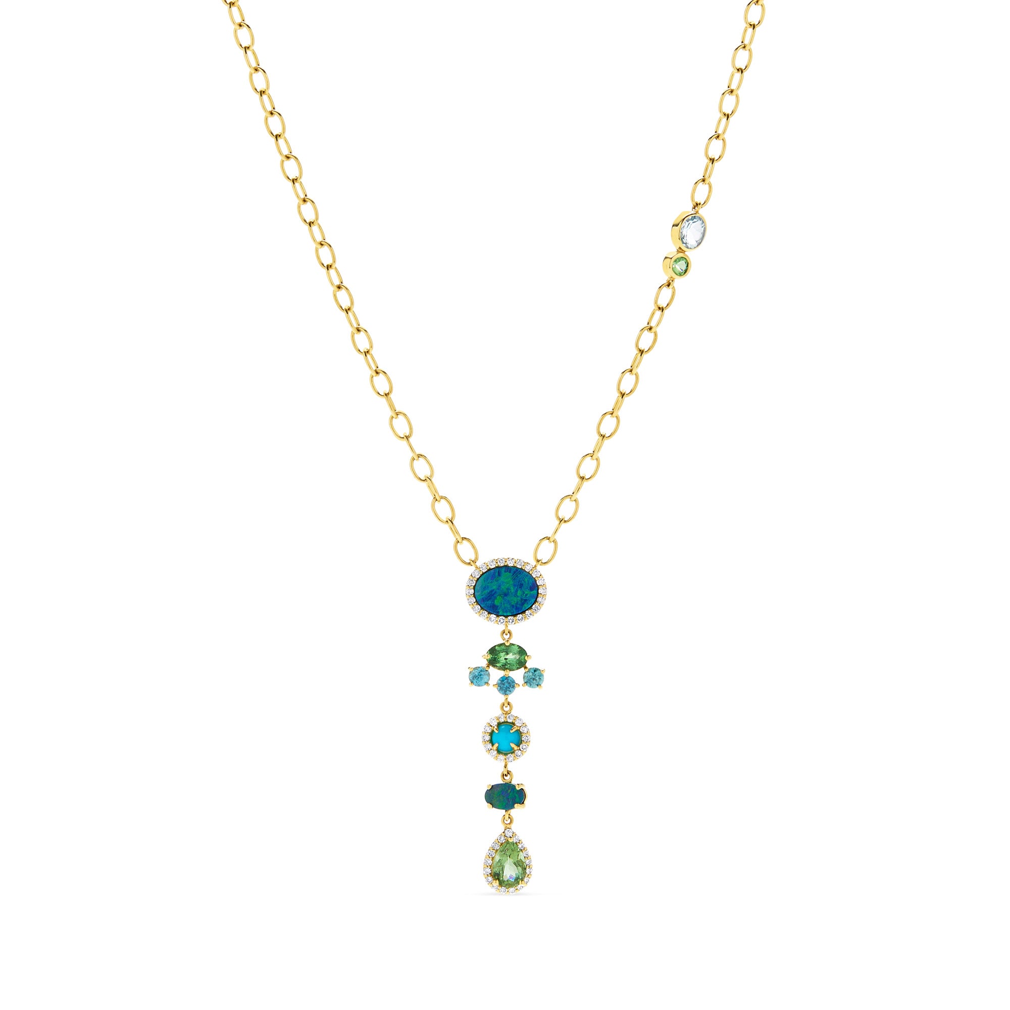 The St. Tropez 18K Opal & Gemstone Necklace