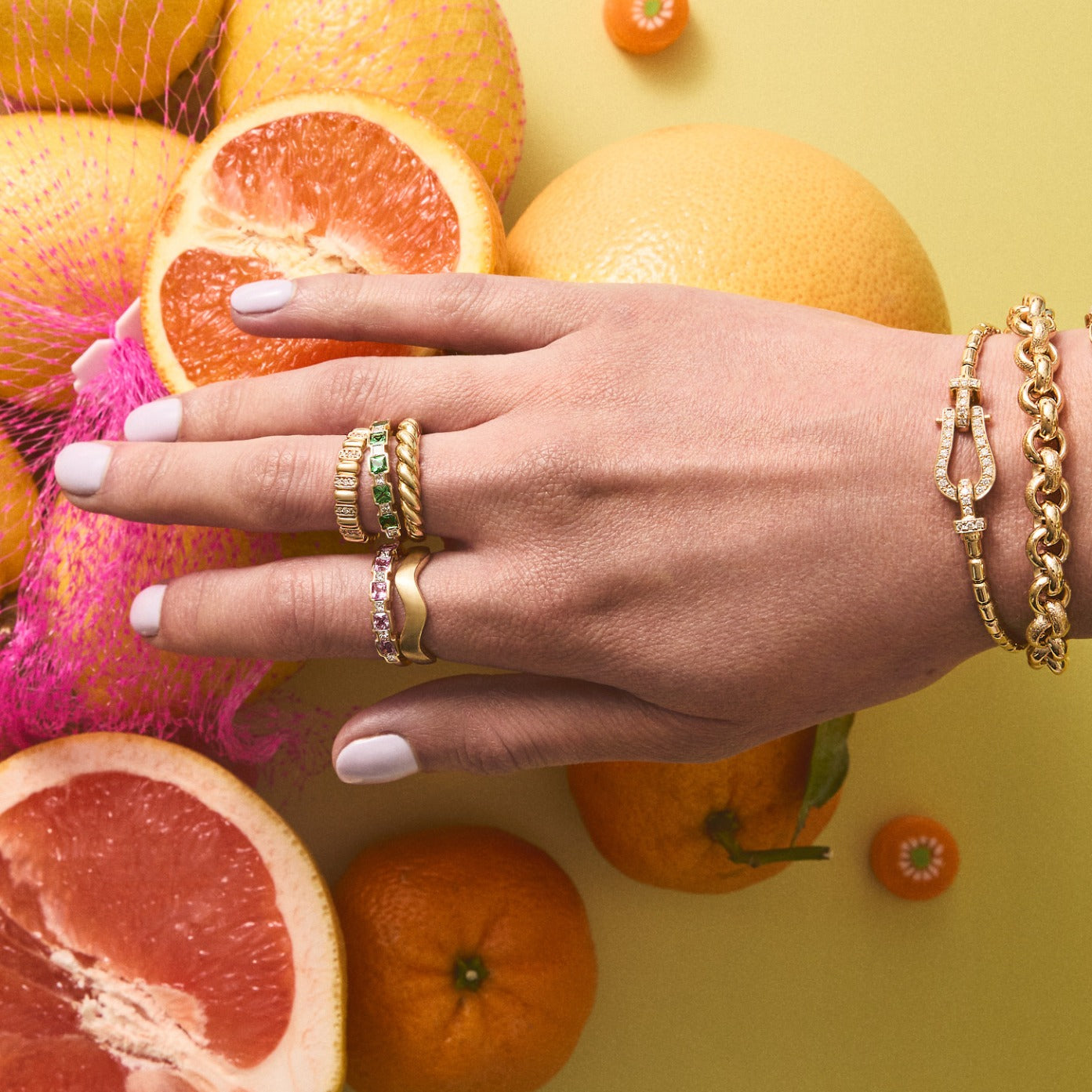 Dottie Puffed Gold Diamond Ring by Stevie Wren