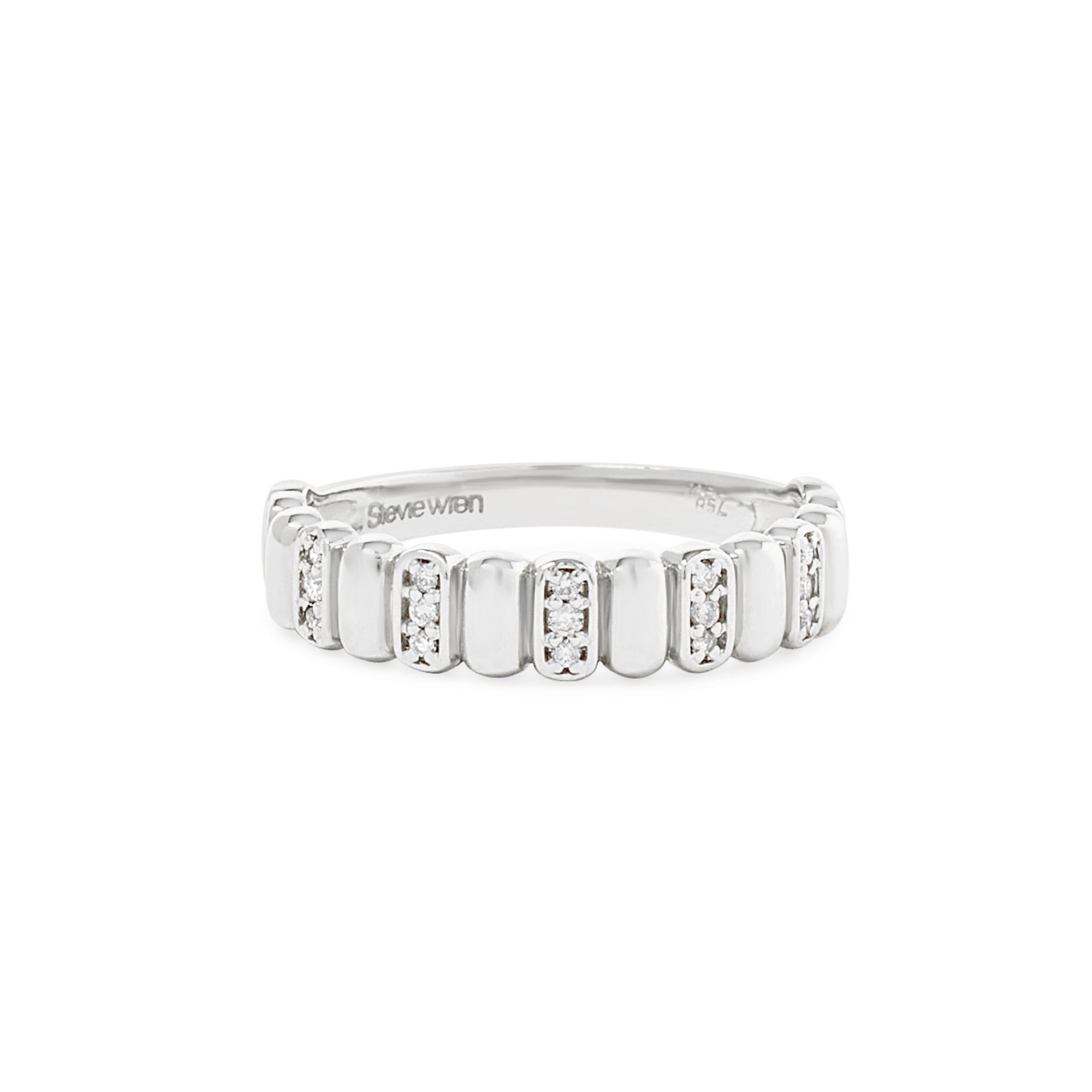 Stackable 18K Gold Ring with Diamond Accents