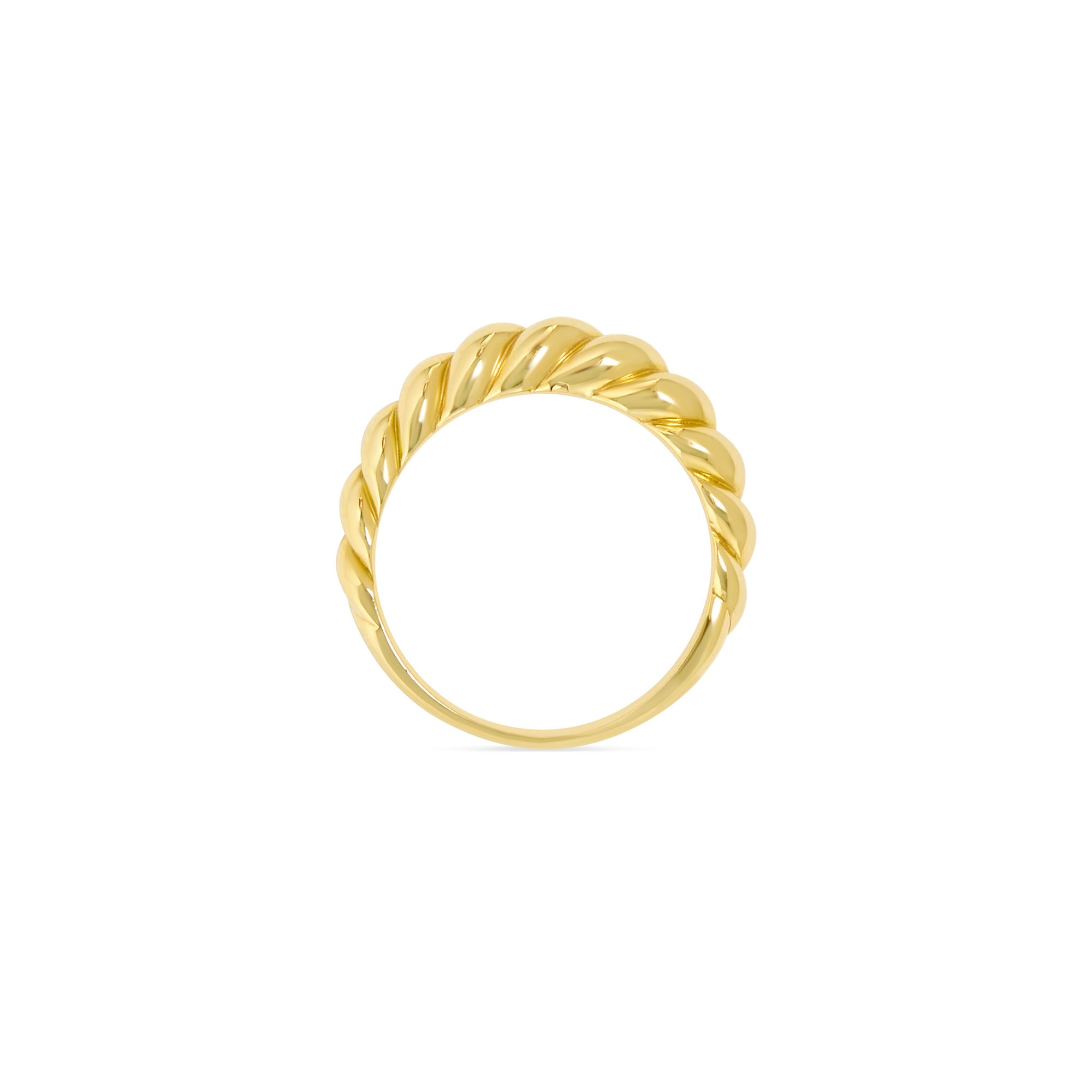 Twisted Rope Gold Ring – Helix Band by Stevie Wren