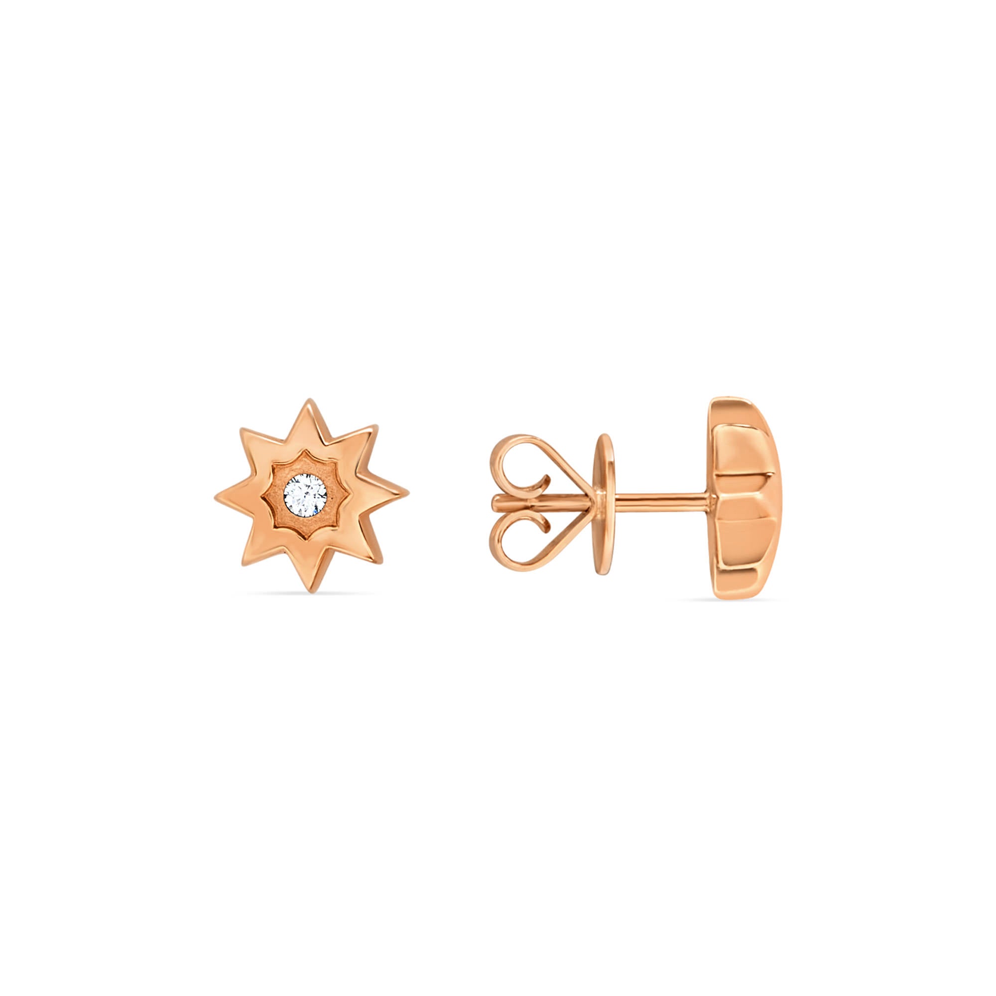 Diamond 18K Sunburst Studs
