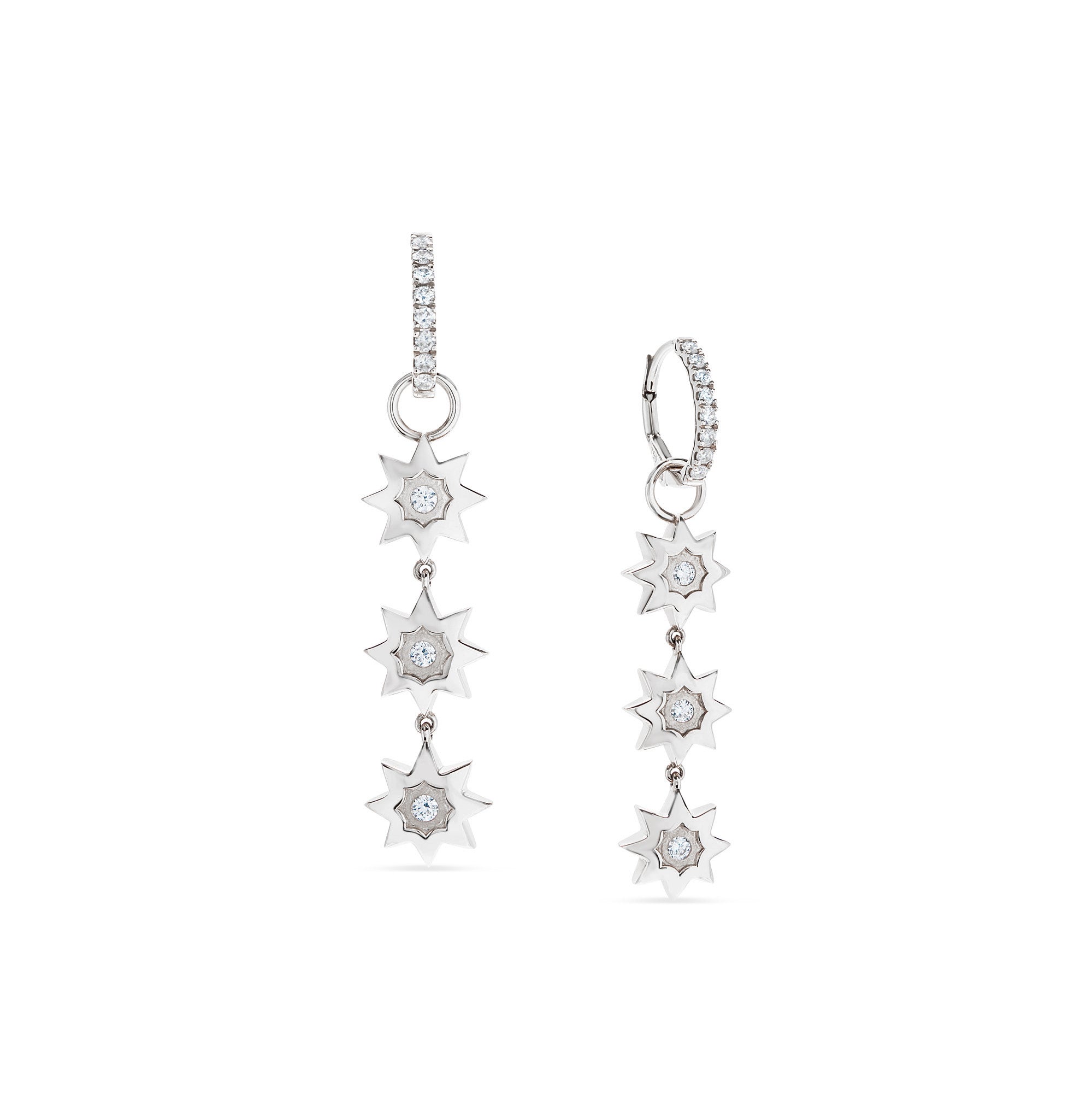 Sunburst 18K Diamond Dangle Earrings