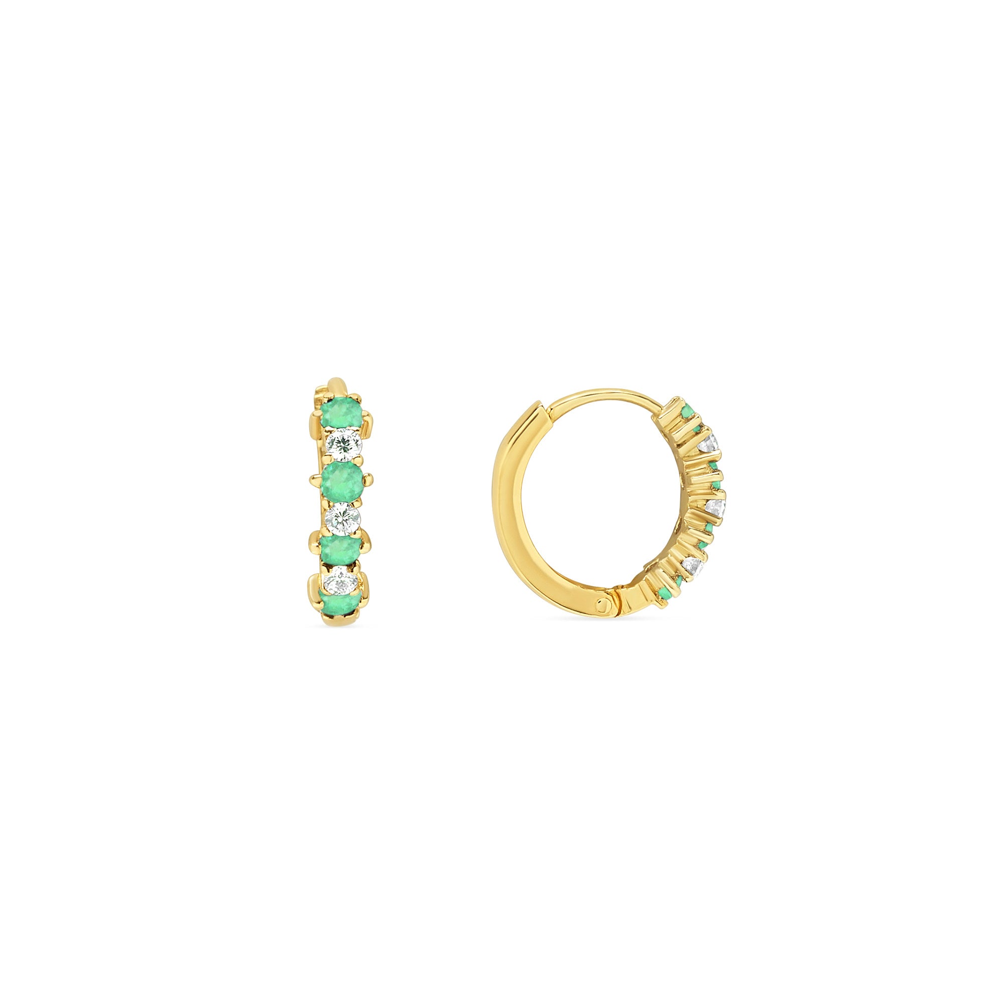 Flowerette 18K Gemstone Hoop