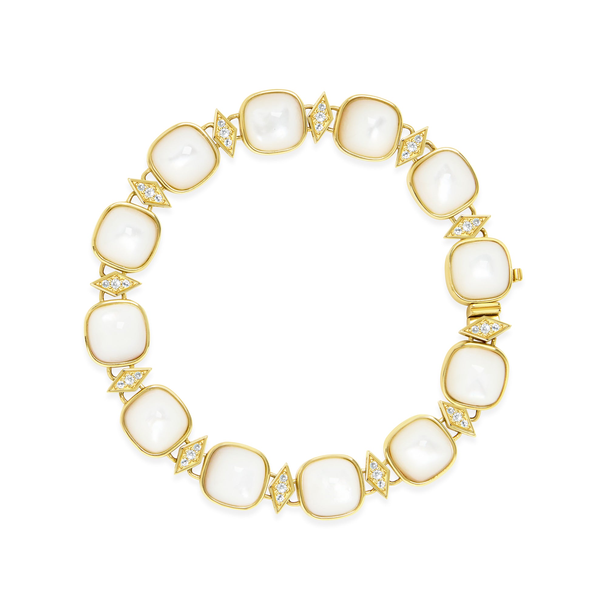 Radiant Gold Turquoise Gemstone Latch Bracelet 