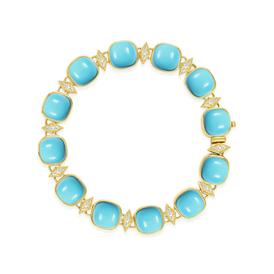 The Astral 18K Gemstone Latch Bracelet