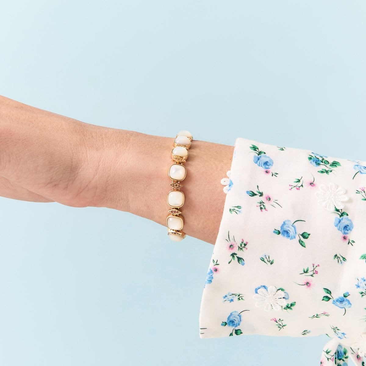 The Astral 18K Gemstone Latch Bracelet