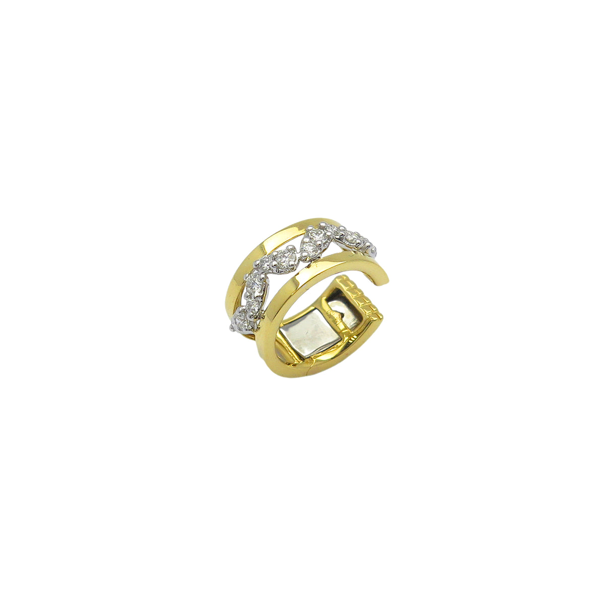 Diamond 18K Double Bar Ear Cuff
