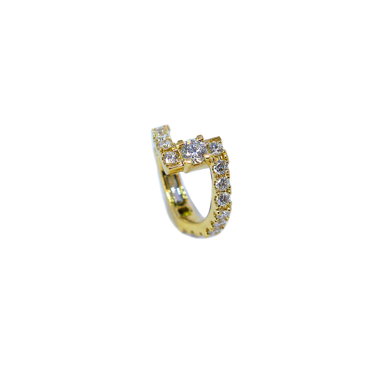Gemstone 18K Bolt Ear Cuff
