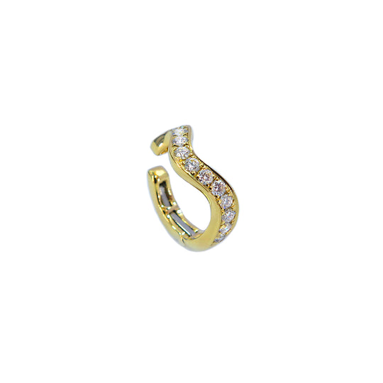 Gemstone 18K Ripple Ear Cuff