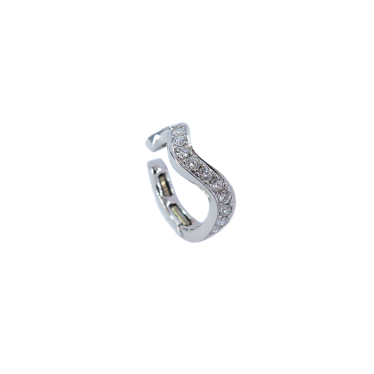 Gemstone 18K Ripple Ear Cuff