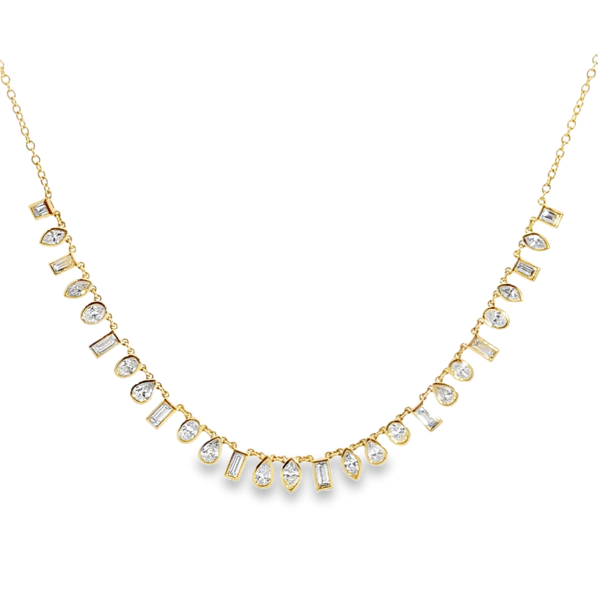 Multi Shape Diamond 18K Dangle Necklace