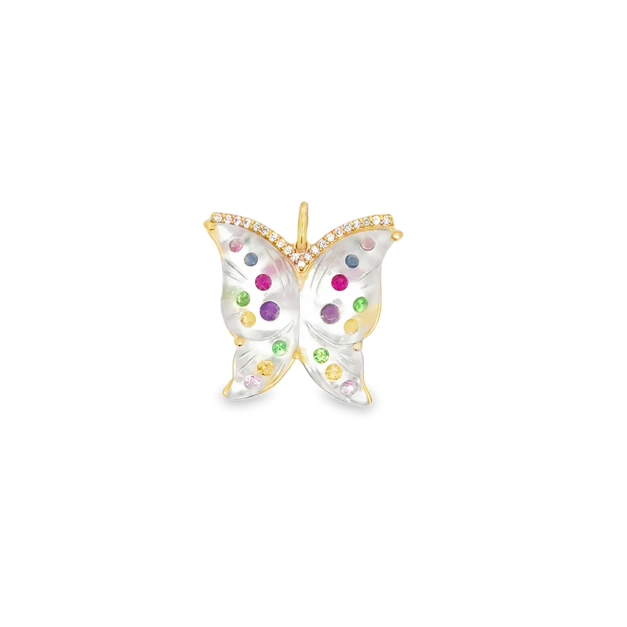 Mother of Pearl 14K Butterfly Pendant