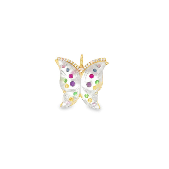 Mother of Pearl 14K Butterfly Pendant