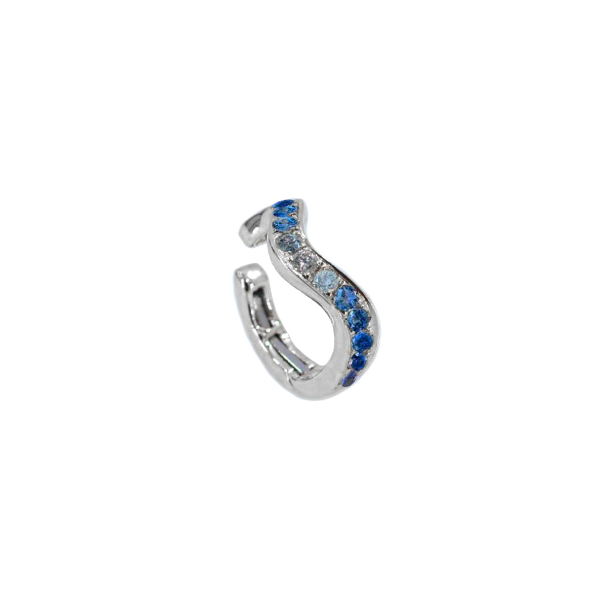 Gemstone 18K Ripple Ear Cuff