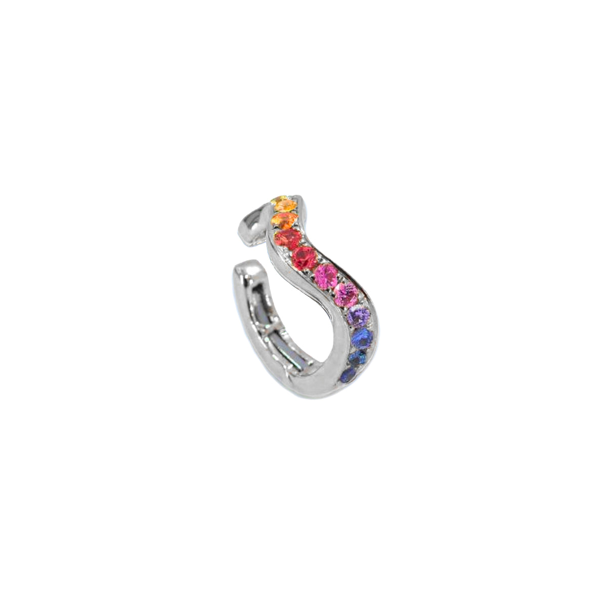 Gemstone 18K Ripple Ear Cuff