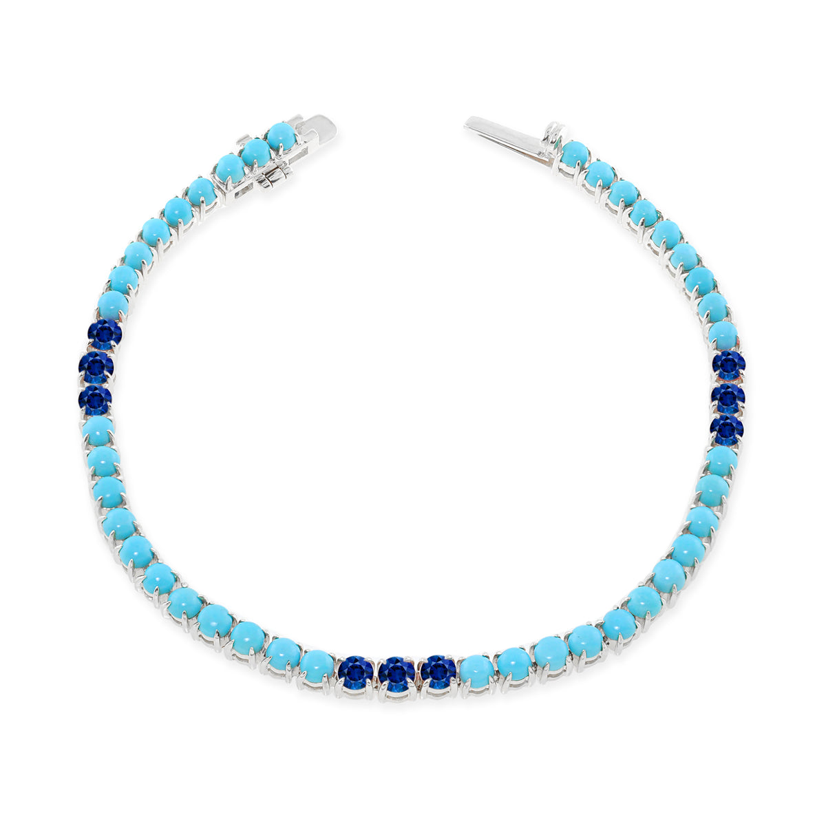&quot;Ella es todo eso&quot; Pulsera de tenis de turquesa de 14 quilates