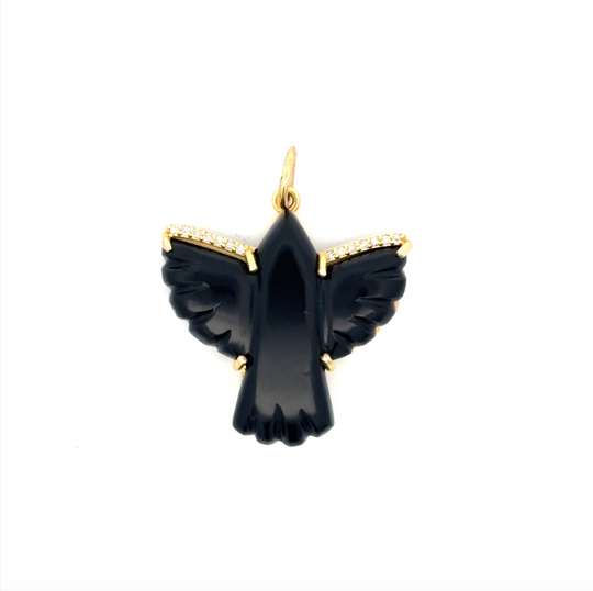 Onyx 14K Firebird Pendant
