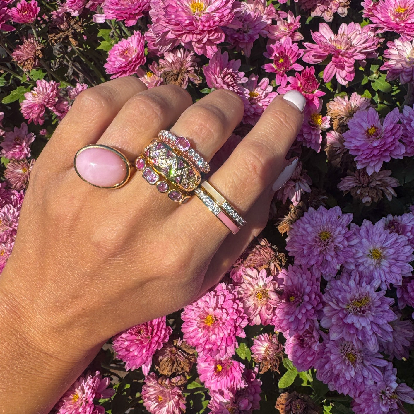 Selene 18K Gemstone & Diamond Band