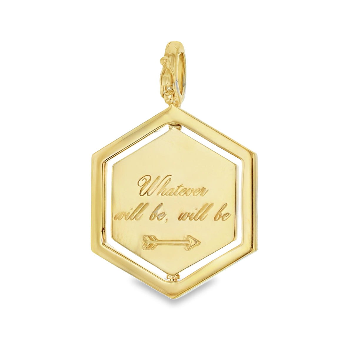 Que Sera 18K Flipping Pendant