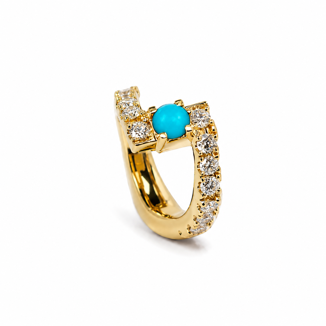 Gemstone 18K Bolt Ear Cuff